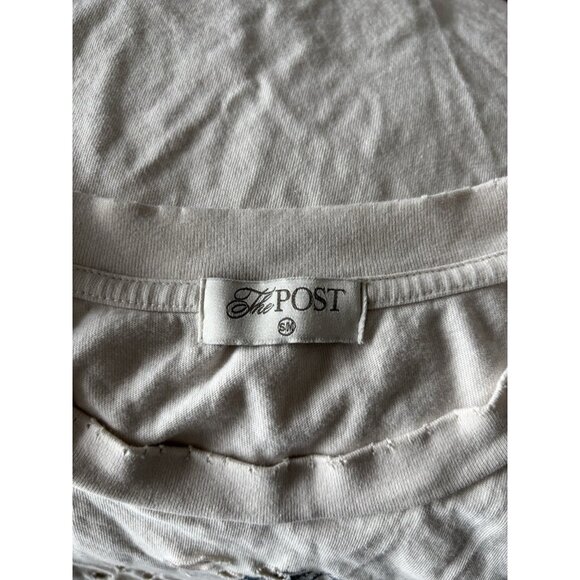 The Post Women’s Distressed Tee Cowboy Rodeo Size SMALL/MED Top USA boho Western - Picture 5 of 13